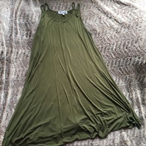 Olive green tank t-shirt dress